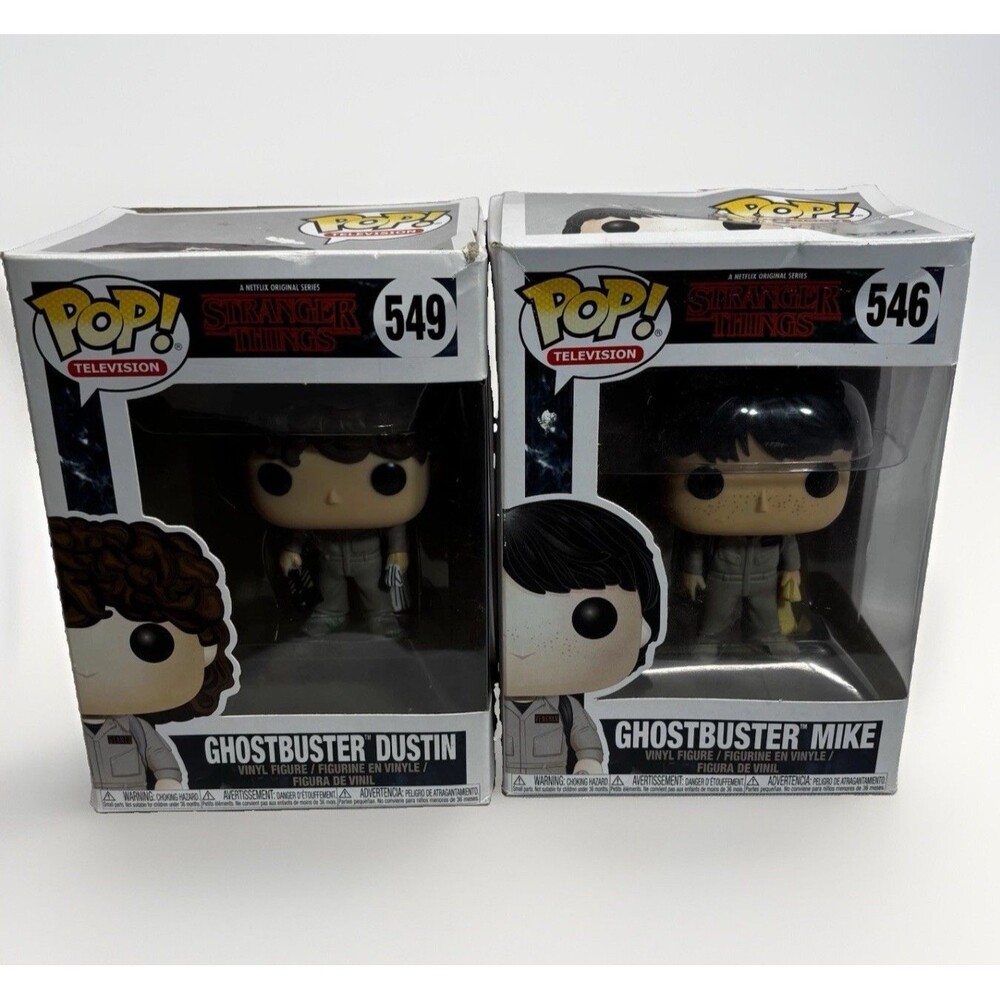 Stranger Things Ghostbusters Funko Pop Lot - Dustin 549 & Mike 546 Set